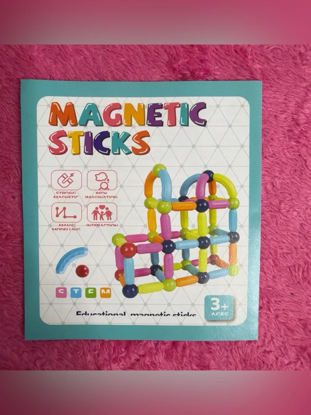 Magnetic Sticks Kids Building Toy - Multicolor STEM Set